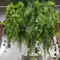 Wedding Backdrop Green Garland Faux Fern Leaf Vine Artificial Wall Grass Greenery Hanging Plant for Roof Ceiling Decoration