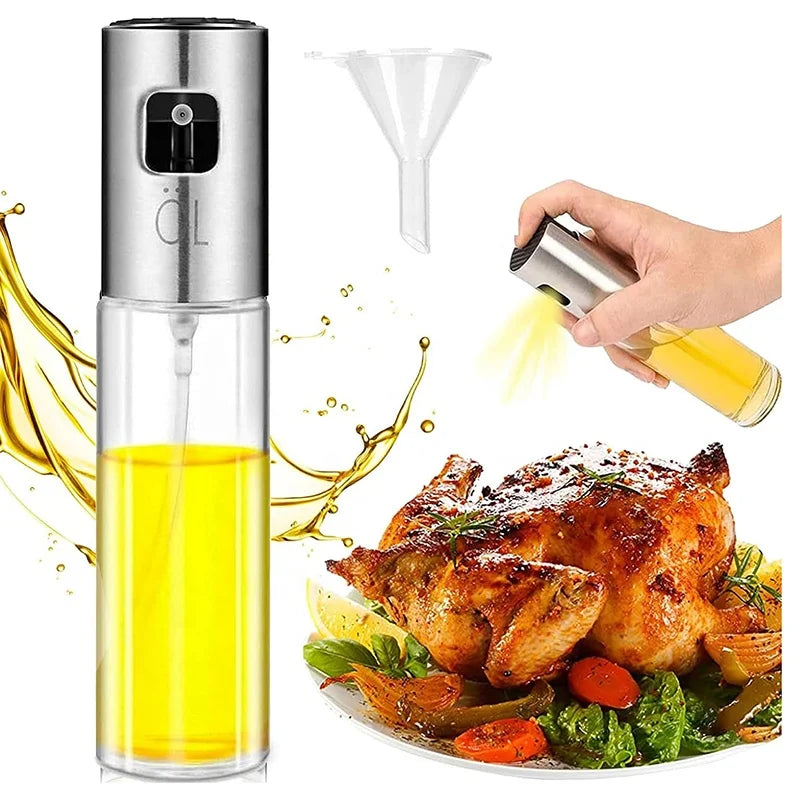 100ml Food-grade Glass Olive Oil Spray Dispenser for BBQ/Making Salad/Baking/Roasting/Grilling/Air Fryer Cooking