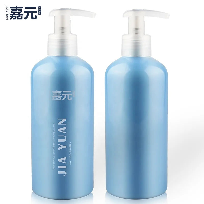 Best Selling 300ml Custom Press Type Light  Blue Shampoo Bottle