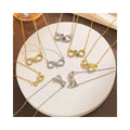 Women Forever Love Bling CZ 18k Gold Plated Infinity Pendant Necklace Cubic Zirconia Stainless Steel Infinity Necklace