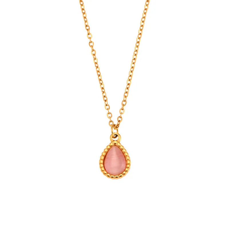 Fashionable and Versatile Stainless Steel Water Droplet Shaped Sweater Chain for Women