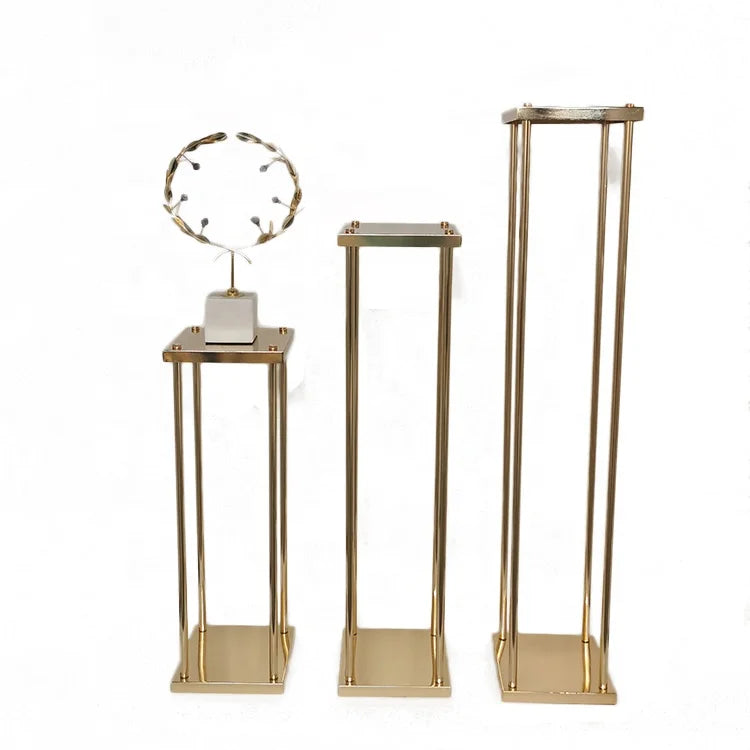 Wedding Gold Column Tall Flower Stand Centerpiece for Wedding Party Restaurant Hotel Decoration