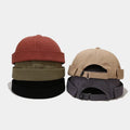 MIO Casual Street Baseball Cap Visor Less Docker Hat Without Brim Skull Cap Rolled Cuff Retro Brimless Hat