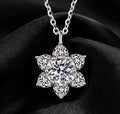 S925 Silver Full Moissanite Brilliant Cut Women's Snowflake Light Luxury Style Platinum Plated Pendant Necklace