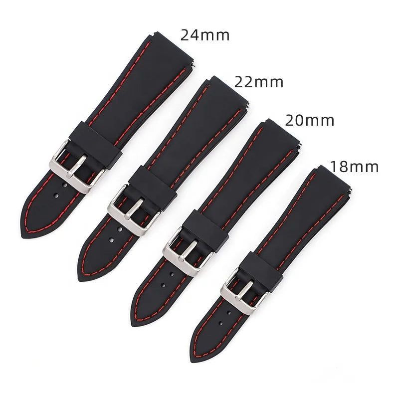Wholesale Convex Mouth Plus Line Smart Strap for Samsung Watch5 and for Huawei GT3 Waterproof Breathable Silicone Rubber Straps
