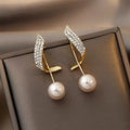 New Arrival Metal Pearl Pendant Drop Earrings Stud Earrings