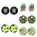 600 Designs Polynesian Pattern Tropical Fruit Flowers Monstera Palm Leaves Flamingo Frangipani Natural Wood Drop Earrings