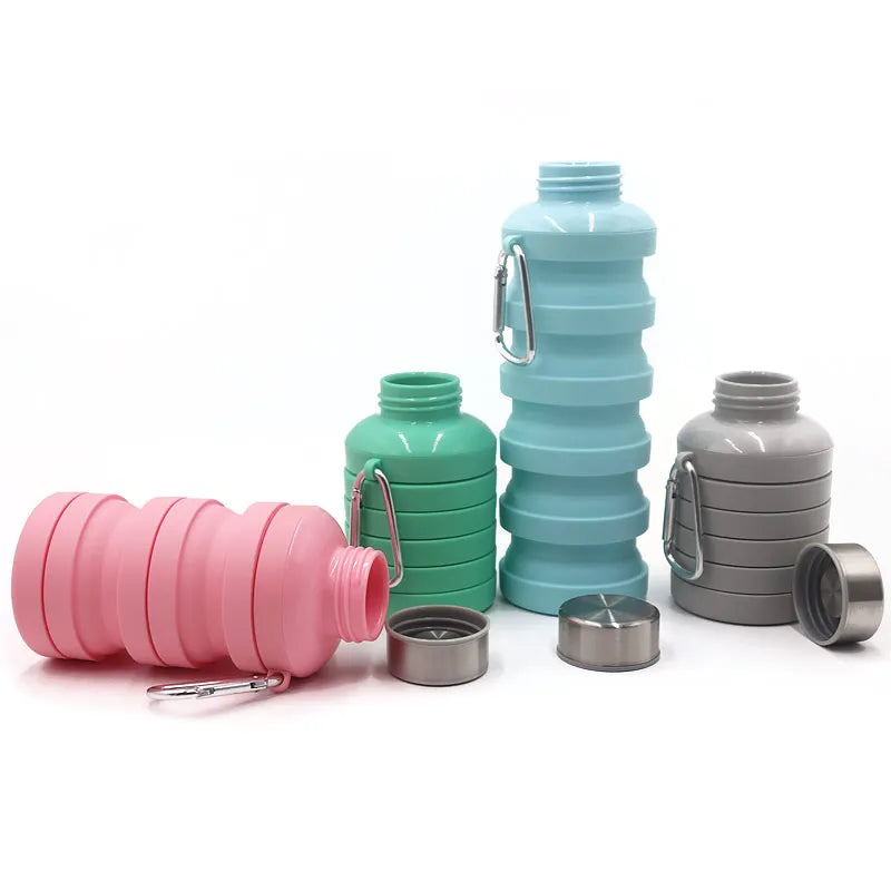 Oem Silicone Portable Special Made Travel Small Drinking  Folding Bottle Collapsible Water Bottle