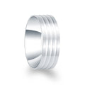 Poya 8mm Comfort Domed Brushed Surface Tungsten Ring Liners With Glue Lock Grooves