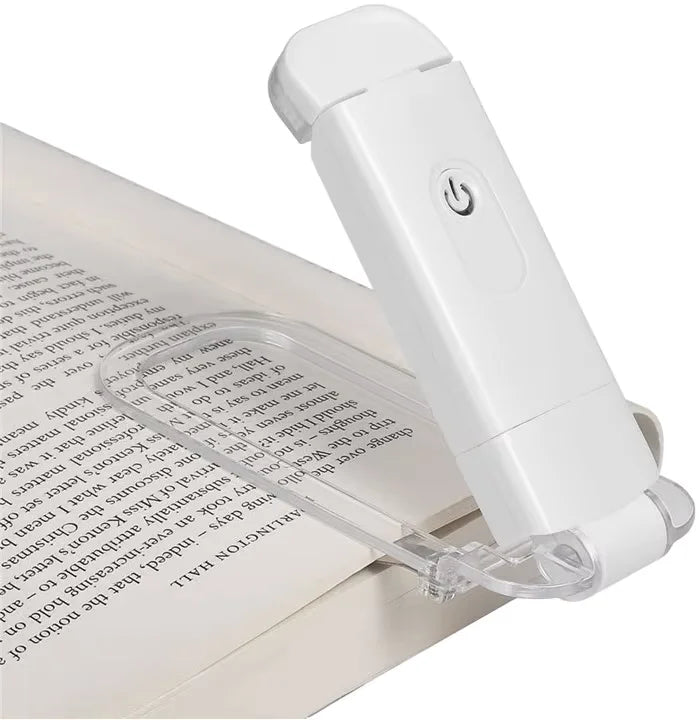 Portable LED USB Rechargeable Folding Mini Book Reading Light Brightness Adjustable Clip on Book Light Portable Bookmark Light