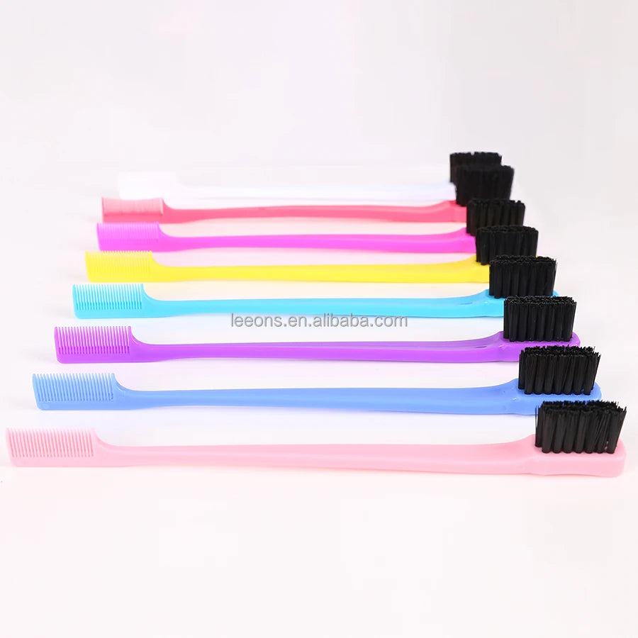 Wholesale Nylon Edge Control Brush with Custom Logo Multi Color Smoothens Edges Opp Bag Packaging