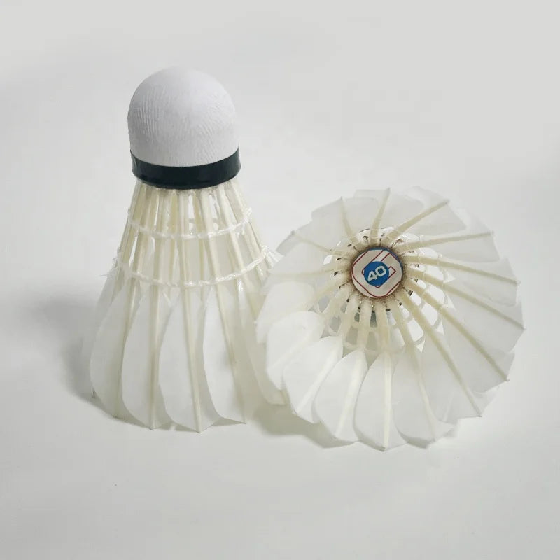 High-Durable Natural Goose Feather Shuttlecock Grade 4 Badminton Manufacturing Training Tool