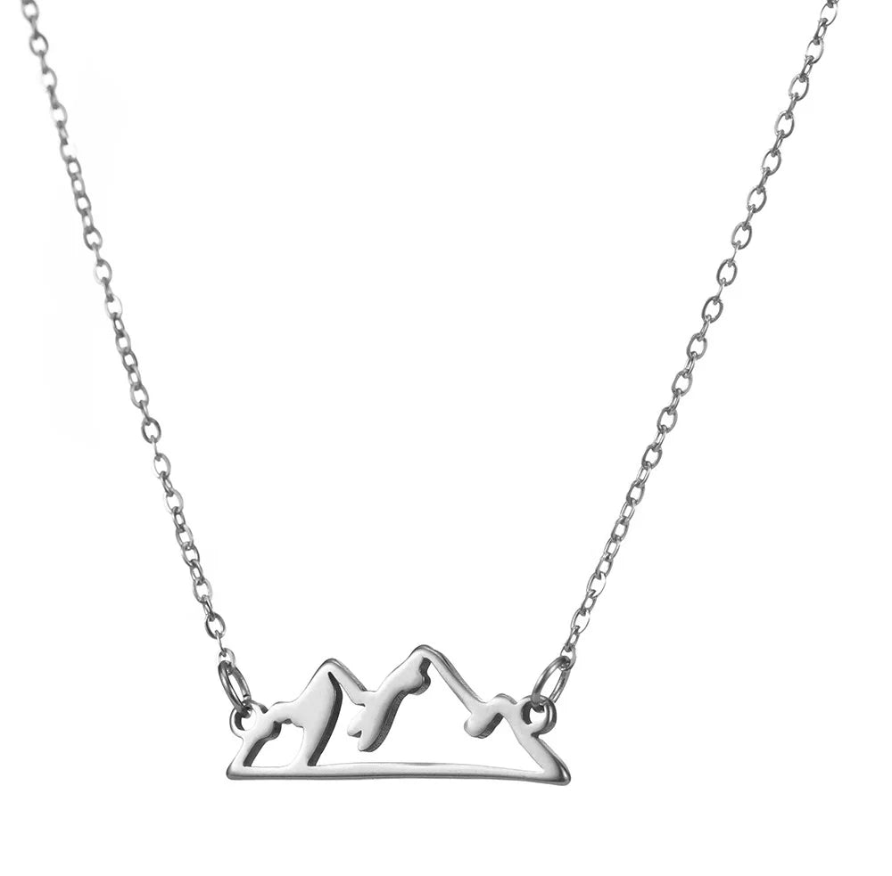 Geographic Jewelry Custom Tjny Mountain Pendant Necklace