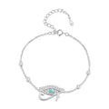 Factory Wholesale 925 Sterling Silver Eye of Horus Bracelet Lucky Eye Chain Link for Women Birthday Gift Fine Jewelry BSB114
