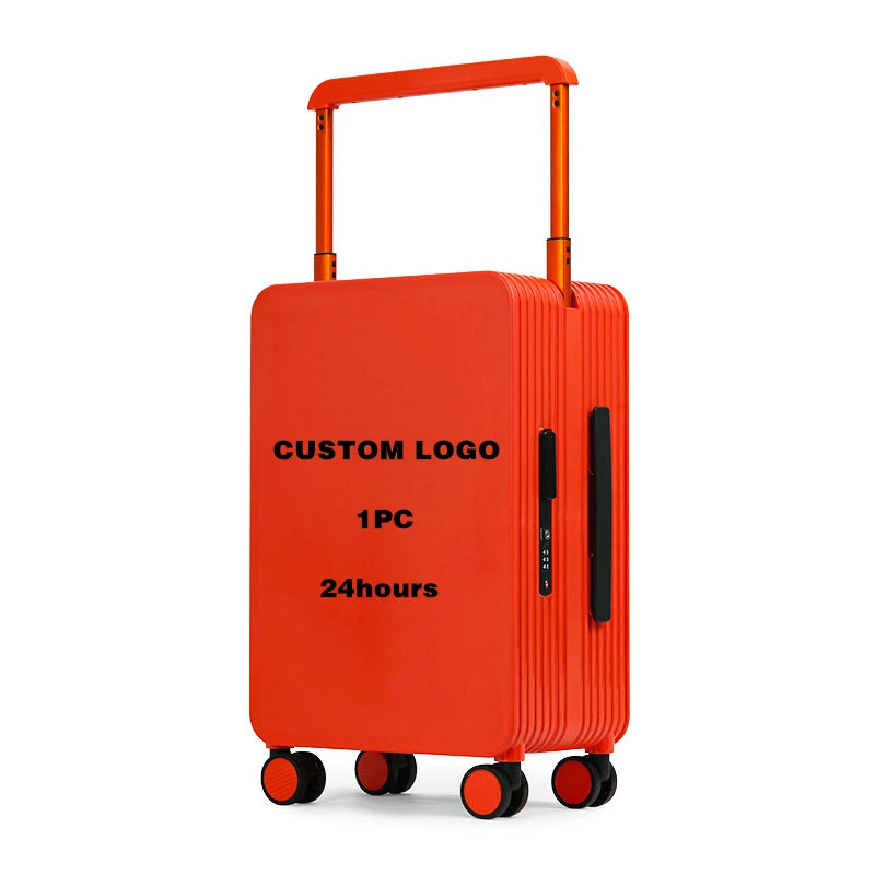 Customized Luggage 20 24 Inch Wide Trolley Suitcase Large Capacity Travel Carry on Promotion Gift Suitcase With Logo Printing