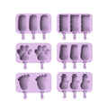 DIY Eco-Friendly Food Grade Silicone Ice Cream Mould 2/3 Cavity Cartoon Design Ice Cream Tubs