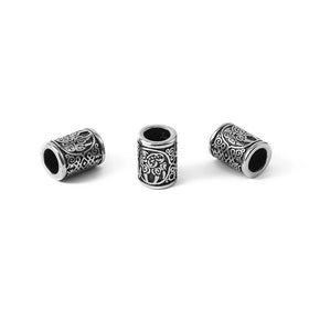 Nordic Souvenirs Stainless Steel Viking Jewelry Norse Wolf Paw Beard Bead