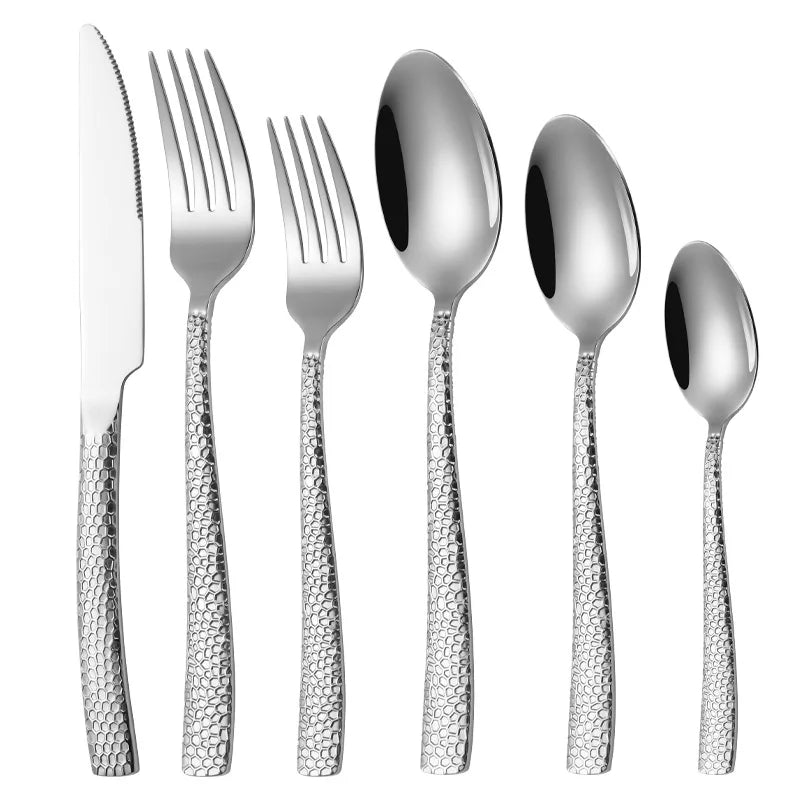 Reusable Cutlery Sets Luxury High Quality Stainless Steel Juegos De Cubiertos Golden Cutlery Set