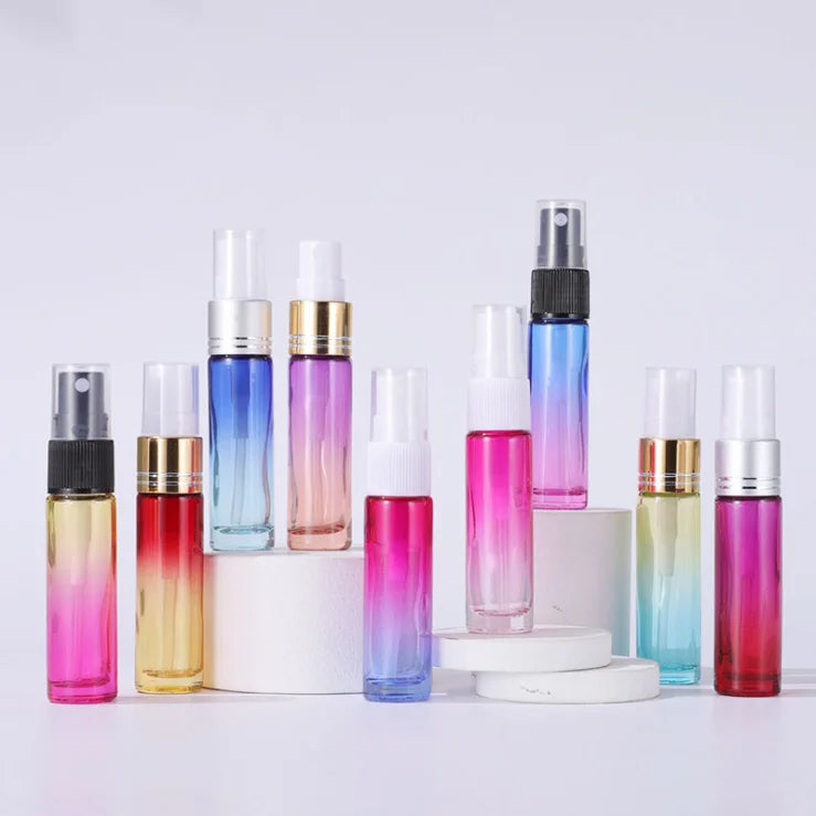 Hot Sale Empty Portable Refillable Cosmetic Packaging 10ml Frosted Color Perfume Glass Spray Bottle