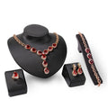 Women Fashion African Jewelry Sets Luxury Water Drop Pendant Saudi 18K Gold Plated Dubai Crystal Wedding Bridal Jewelry Set