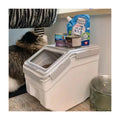 Dog & Cat Food Storage Container Large Airtight PET Bin with Wheels Injection Molded Eco-Friendly Multifunction 1-3L Capacity