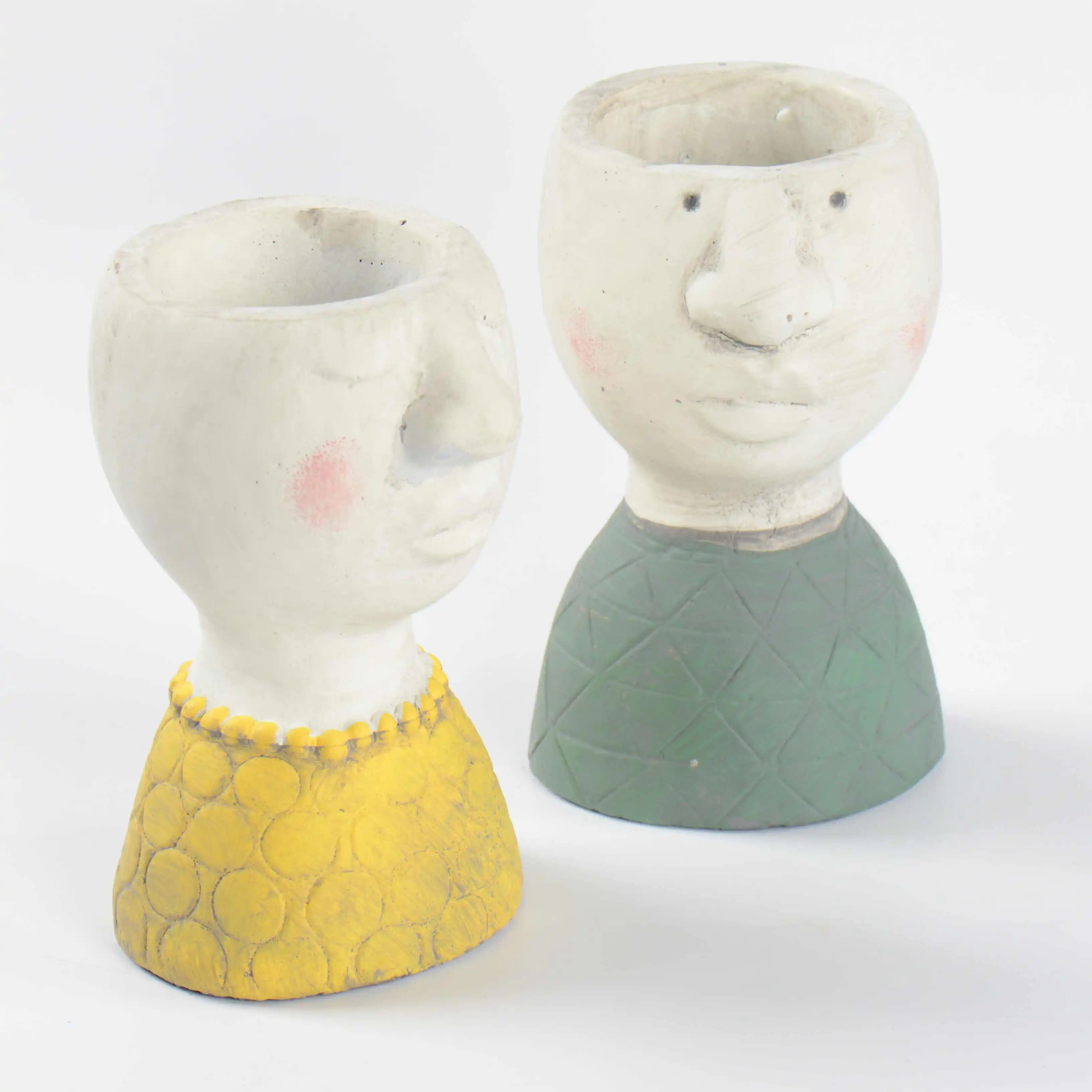 Nordic Home Decor Art Portrait Human Face Cement Vase Concrete Flower Pot Planter Silicone Mold Eco-Friendly Dishwasher Safe