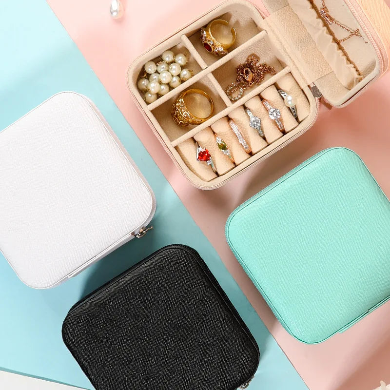 Velvet Travel PU Leather Jewelry Case Box