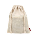 Eco-Friendly Natural Canvas Cosmetic Bag Travel Organizer Makeup Drawstring Bag Calico Cotton Mesh Pouch With Private Label