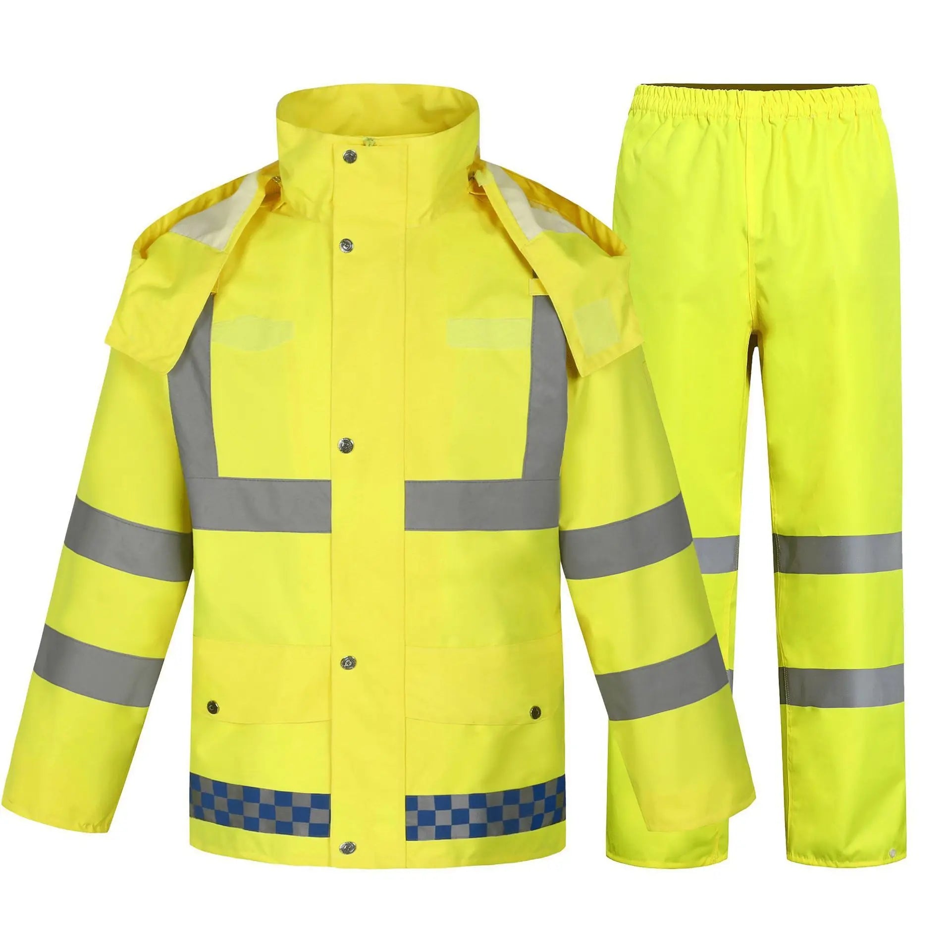 Men's 300D Visibility Reflective Safety Jacket Waterproof & Windproof Rainwear for Labor Protection for Girls