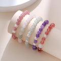 Fresh Fashion Pure Crystal Beaded Bracelets Women Girls Stretch Freshwater Baroque Pearl Amethyst Strawberry Quartz Bracelets