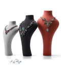 DOC Wholesale Necklace Display Bust High-grade Jewelry Store Super Fiber Display Bust Jewelry Display Stand