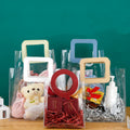 Wholesale Transparent Waterproof Square PVC Plastic Bag With Leather Handle Gift PVC Bag