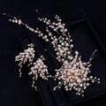 Korean Style Extended Pearl Headband Earrings Set Handmade Hairband Bridal Wedding Headwear Hair Accessories