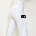 White Children Riding Tight Custom LOGO Equestrian Leggings for Kids Girls Horseback Riding Pants