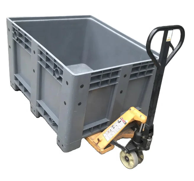 Large 1200*1000mm Single-Faced Plastic Pallet Box Solid Bulk Storage Container 4-Way Entry Stackable PP Material