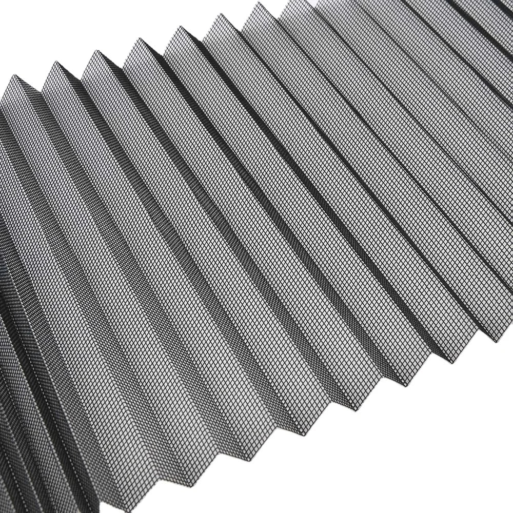 Modern 18*16 20*20 Pleated Mosquito Net Door Window Screens Folding Insect Mesh Retractable Fly Screen Plisse Polyester Screens