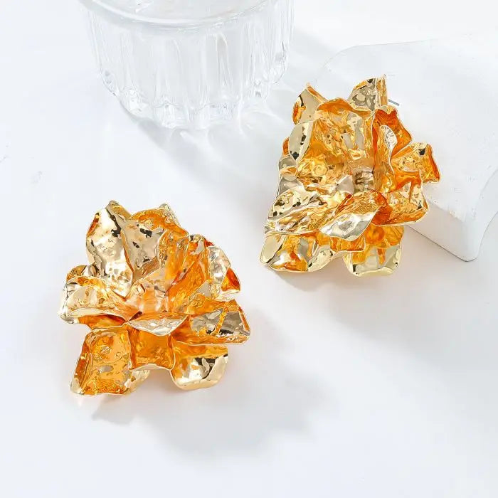 Exaggerated Za High-quality Flower Dangle Earrings for Women Korean Statement Big Earring Jewelry Gift 2024