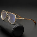 NEW Factory Stock Wholesale Retail Luxury Punk Style Diamond High Quality Pure Titanium Acetate Eyeglasses Frame for Unisex MegaBDM
