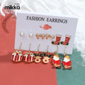 Christmas Present Earring Jewelry Set Alloy Gold Plated Festive Gifts for Holiday Christmas Tree Women Earrings