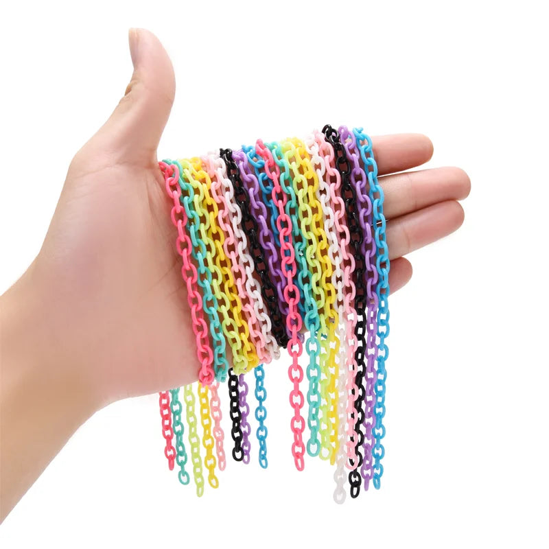 40cm/50cm Mulit Color  Acrylic Chain  for Glasses Hangs Strap 6*8mm Plastic Chains