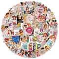 100PCS Inspirational POP Art Girls Sticker Decals for Luggage Bottle Laptop Phone Guitar