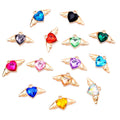 Assorted Color Cute Rhinestone Wing Heart Charms Metal Pendants Dangles Fashion Jewelry Accessories for DIY Handmade