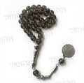 High Grade Stainless Steel & Natural Green Ghost Crystal Islamic Rosary Prayer Beads 10mm 33Pcs Unisex Winnon