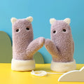 Cute Thermal String Mittens 5-12 Years Little Girls Animal Children Gloves for Winter