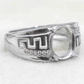 Sterling Silver 8*10mm Semi Mount Men's Ring Frame Empty Blank Claw Setting S925 Base Holder Without Center Stone for DIY Inlay