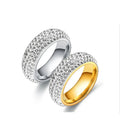 8MM Hot Selling Ladies FIve Row Round Cut Diamonds Ring Eternity Wedding Band Ring in White Gold 2023