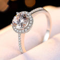 New Trendy White Gold Round Brilliant Cut 925 Sterling Silver 0.5ct/1ct/2ct/3ct Moissanite Engagement Rings