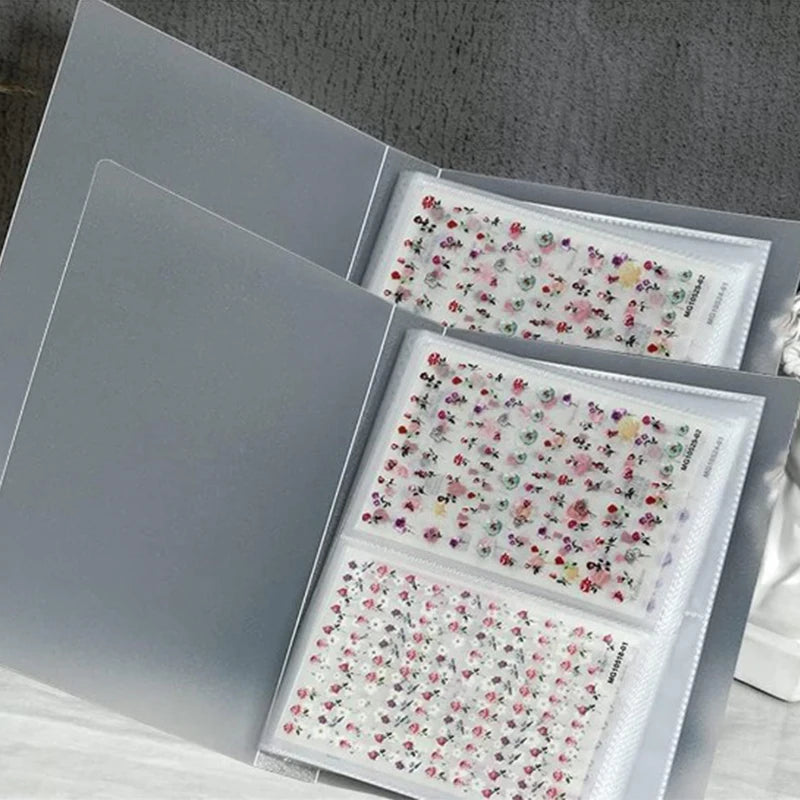 2-Pack Custom Portable Plastic Nail Art Sticker Album Storage Book 80 Slots Good for Organizing Nail Art Tools Minimum 10 Pcs