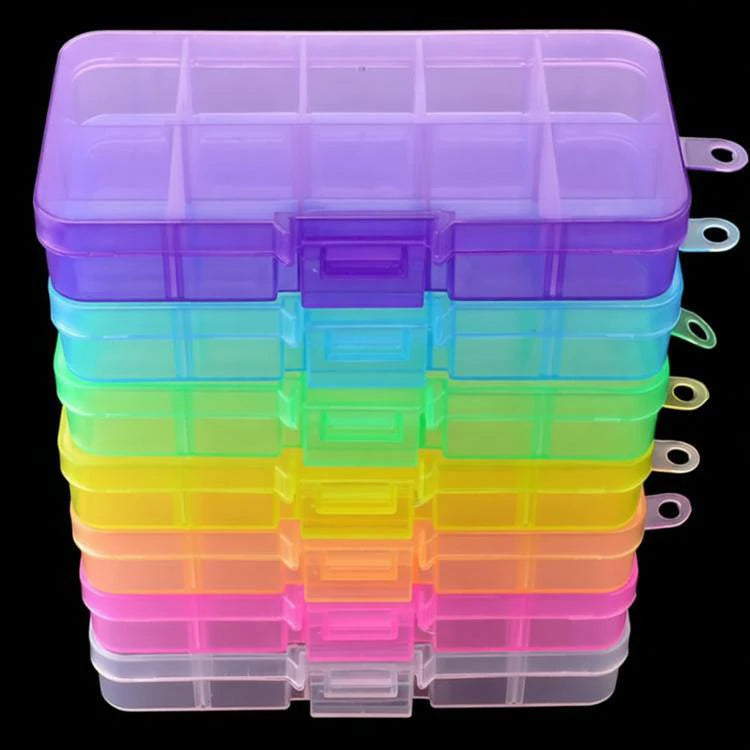 10 Grids Bead Organizer Plastic Storage Box Case Mini Tackle Box Container Jewelry Organizer with Removable Dividers for Sewing
