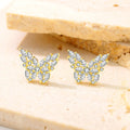 Stud Earrings Manufacturers butterfly Zircon Women Sterling Silver 925 Cubic Zirconia Earrings